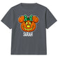 Personalised cute bow pumpkin name Halloween Kids T-Shirt