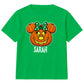 Personalised cute bow pumpkin name Halloween Kids T-Shirt