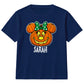 Personalised cute bow pumpkin name Halloween Kids T-Shirt