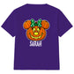 Personalised cute bow pumpkin name Halloween Kids T-Shirt