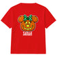 Personalised cute bow pumpkin name Halloween Kids T-Shirt