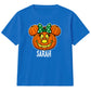Personalised cute bow pumpkin name Halloween Kids T-Shirt