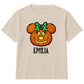 Personalised cute bow pumpkin name Halloween Kids T-Shirt