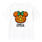 Personalised cute bow pumpkin name Halloween Kids T-Shirt