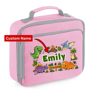 Dinosaur Kids Lunch Bag with Custom Name Insulated Lunch Bag Cooler Box