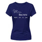 Personalised Established Mrs Wedding Date Bride Ladies T-Shirt
