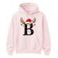 Personalised festive reindeer initial graphic Christmas Unisex Hoodie