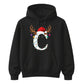 Personalised festive reindeer initial graphic Christmas Unisex Hoodie