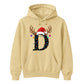 Personalised festive reindeer initial graphic Christmas Unisex Hoodie