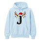 Personalised festive reindeer initial graphic Christmas Unisex Hoodie