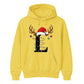Personalised festive reindeer initial graphic Christmas Unisex Hoodie