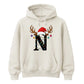 Personalised festive reindeer initial graphic Christmas Unisex Hoodie