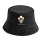 Personalised Floral Wildflower Name Adult Bucket Hat
