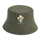 Personalised Floral Wildflower Name Adult Bucket Hat