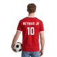 Personalised Football Player Name & Number Ringer Unisex T-Shirt