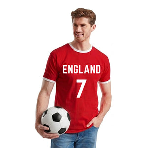 Personalised Football Team Name & Number Ringer Unisex T-Shirt