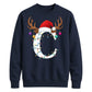 Personalised initial monogram Christmas Unisex Sweatshirt