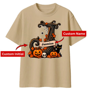 Personalised initial monogram Halloween Oversized T-Shirt
