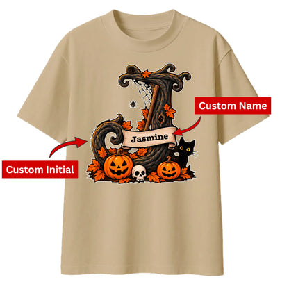 Personalised initial monogram Halloween Oversized T-Shirt
