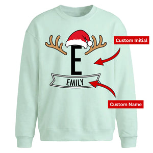 Personalised Initial Name Christmas Oversized Sweatshirt