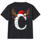 Personalised initial reindeer art Christmas kids T-Shirt