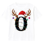 Personalised initial reindeer art Christmas kids T-Shirt
