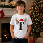 Personalised initial reindeer art Christmas kids T-Shirt