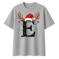 Personalised initial reindeer Christmas Oversized T-Shirt