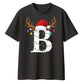 Personalised initial reindeer Christmas Oversized T-Shirt