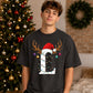 Personalised initial reindeer Christmas Oversized T-Shirt