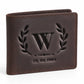 Personalised Laurel Wreath Monogram Date Leather wallet