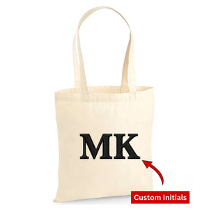 Personalised Monogram Letter Initials Christmas Tote Bag