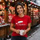 Personalised name santa hat print Christmas Ladies T-Shirt