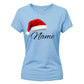 Personalised name santa hat print Christmas Ladies T-Shirt