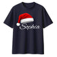 Personalised santa hat script Christmas Oversized T-Shirt