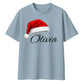 Personalised santa hat script Christmas Oversized T-Shirt