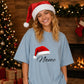 Personalised santa hat script Christmas Oversized T-Shirt