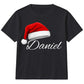 Personalised name santa hat festive Christmas kids T-Shirt