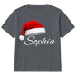 Personalised name santa hat festive Christmas kids T-Shirt
