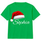 Personalised name santa hat festive Christmas kids T-Shirt