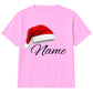 Personalised name santa hat festive Christmas kids T-Shirt