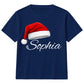 Personalised name santa hat festive Christmas kids T-Shirt