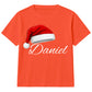Personalised name santa hat festive Christmas kids T-Shirt