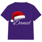 Personalised name santa hat festive Christmas kids T-Shirt