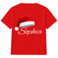 Personalised name santa hat festive Christmas kids T-Shirt