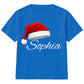Personalised name santa hat festive Christmas kids T-Shirt
