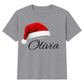 Personalised name santa hat festive Christmas kids T-Shirt