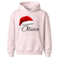 Personalised name santa hat graphic Christmas Kids Hoodies
