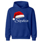 Personalised name santa hat graphic Christmas Kids Hoodies