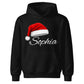 Personalised name santa hat graphic Christmas Kids Hoodies